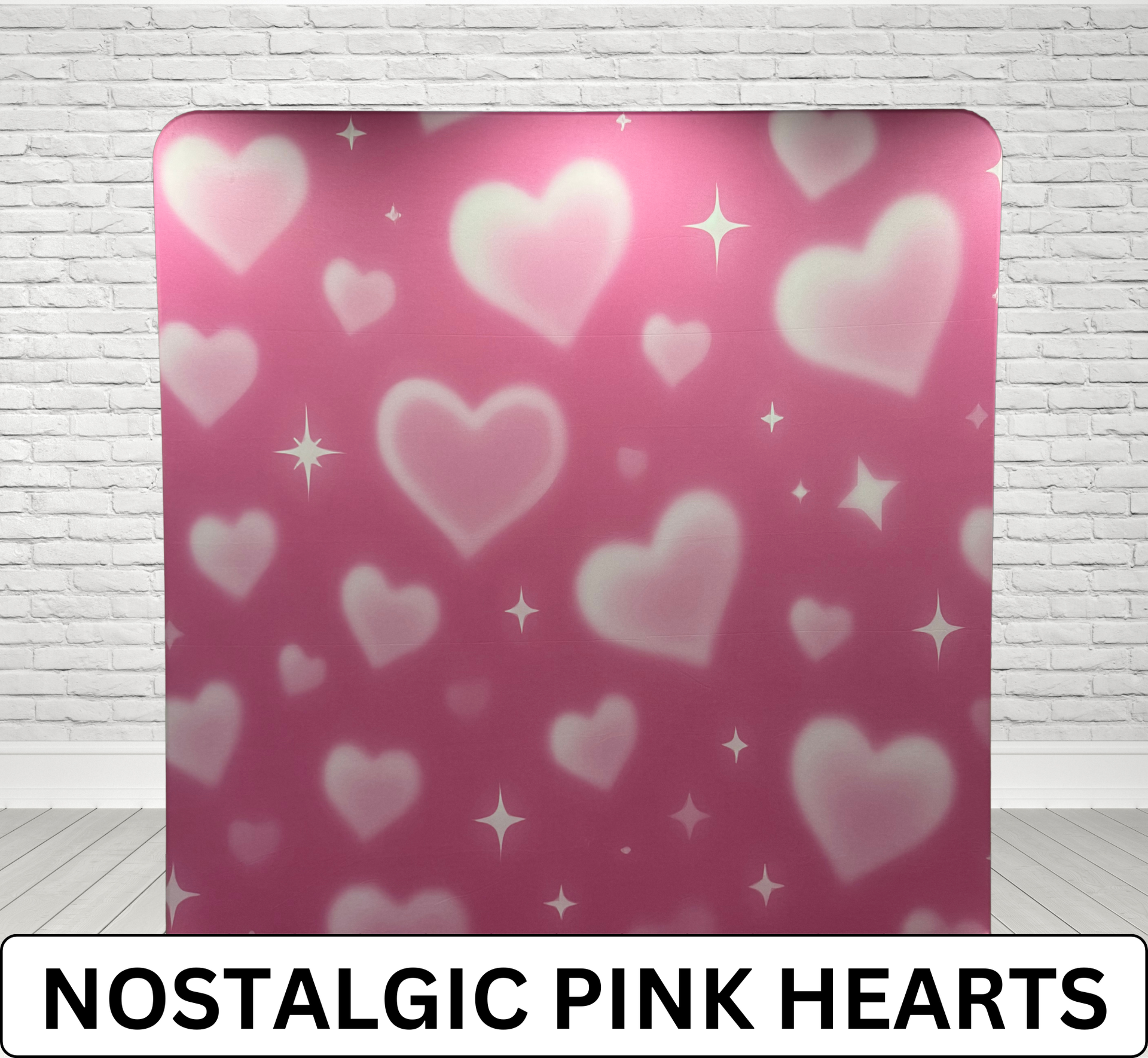 Pink Hearts Photo Booth Backdrop