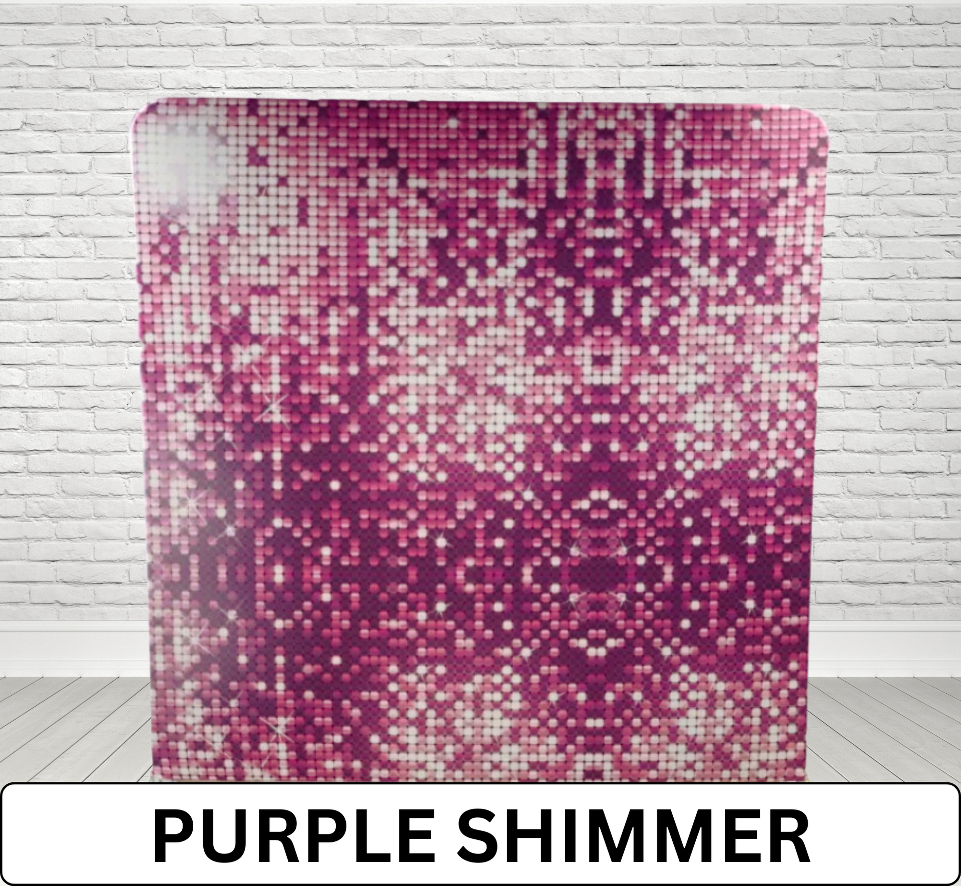 purple shimmer photo booth backdrop