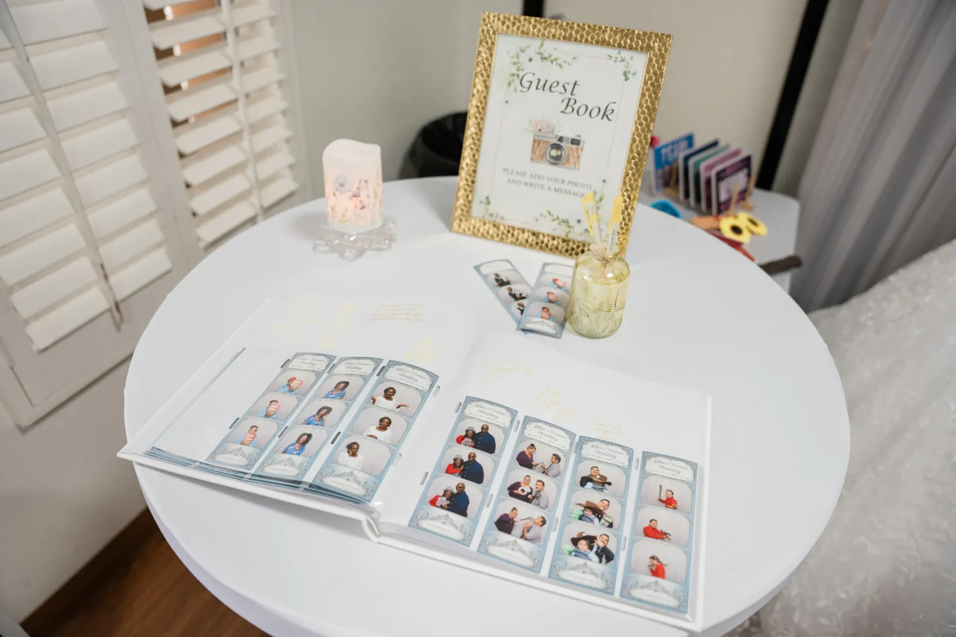 Wedding photo album at a Moreno Valley wedding reception