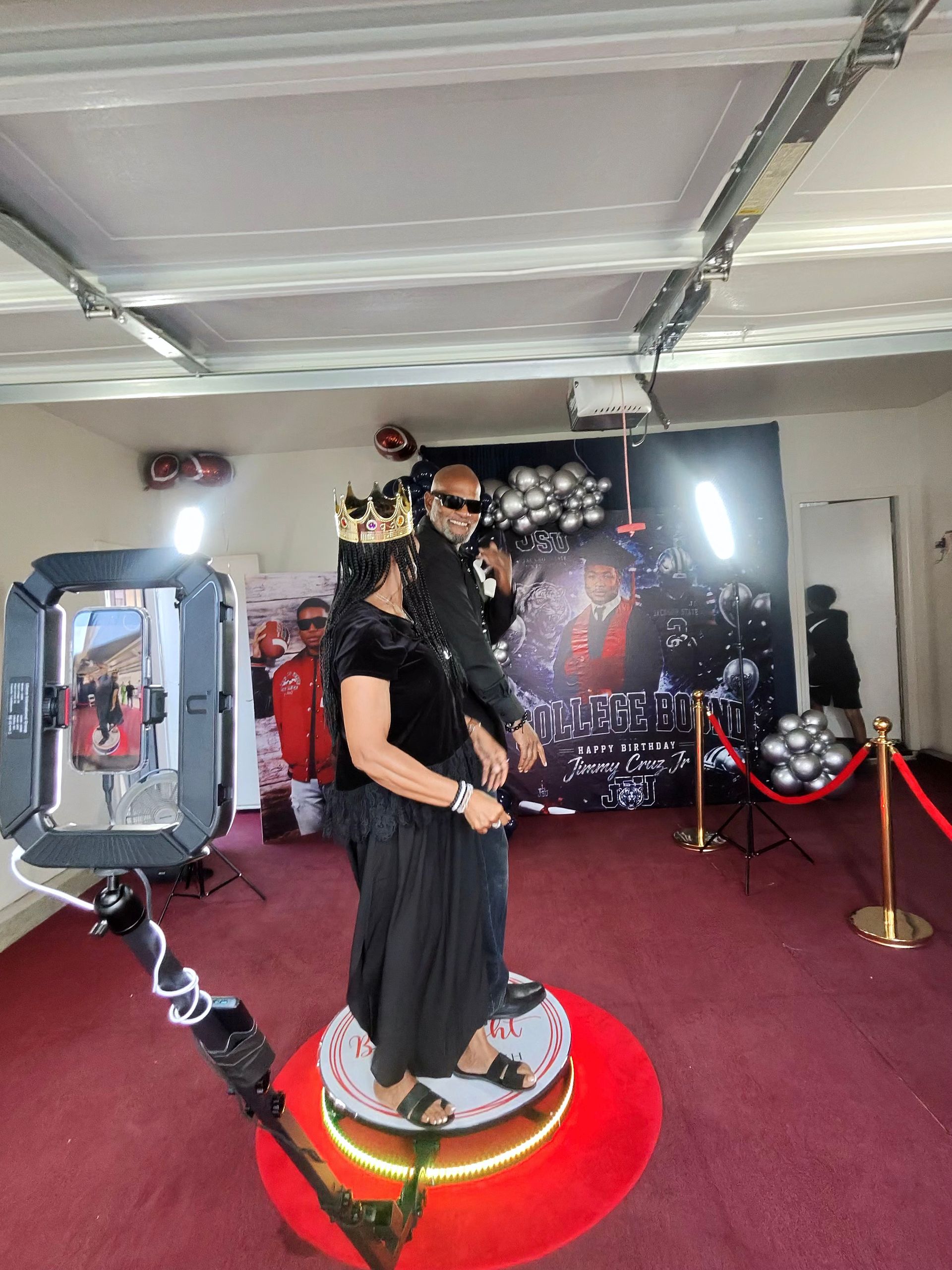 Guests enjoying the 360 Photo Booth at Jimmy's 18th birthday in Perris