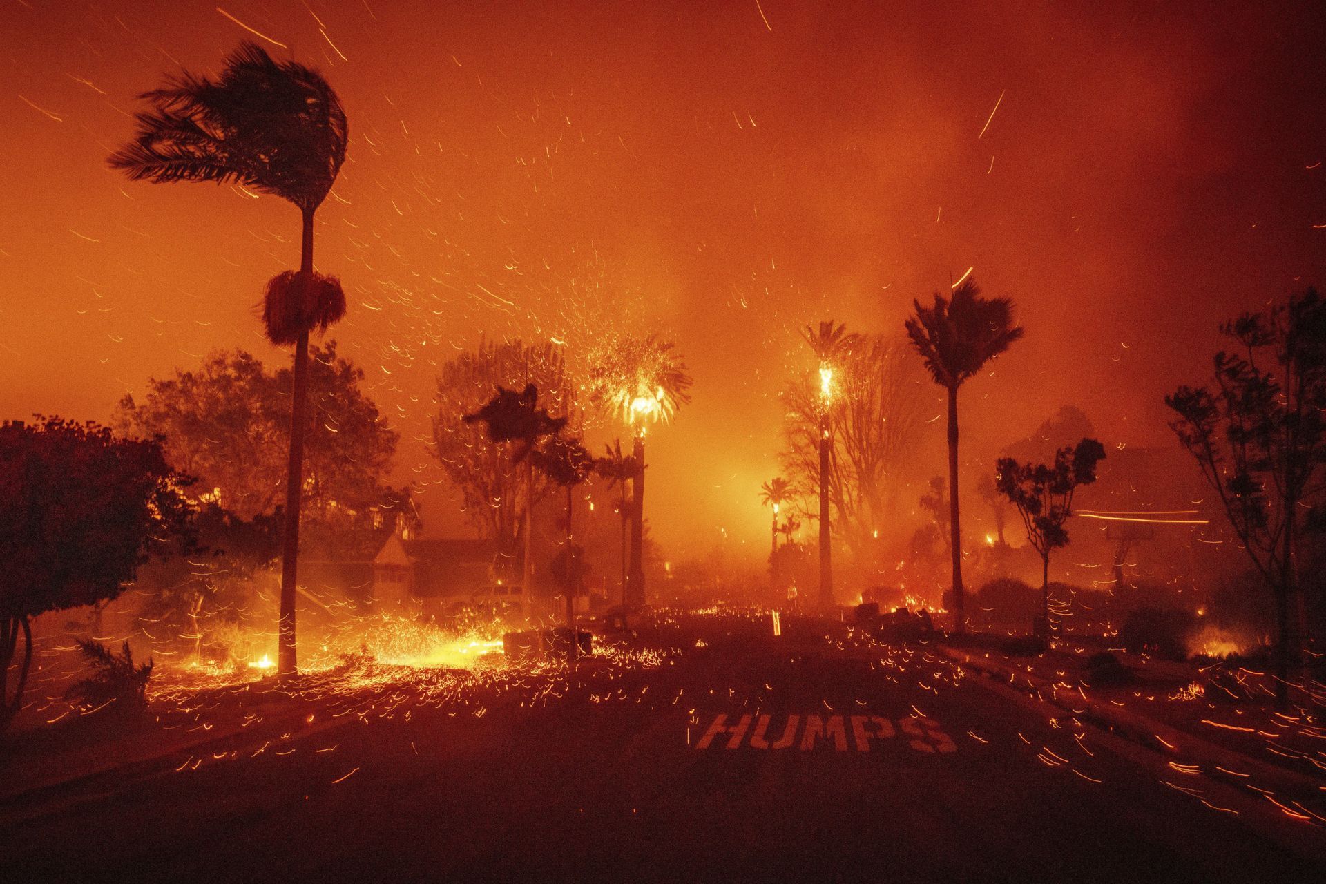 A Home burning in palisades - Los Angles Fire 2025
