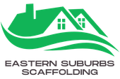 Eastern Suburbs Scaffolding logo featuring green house roofline and waves icon.