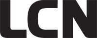 Un logo noir et blanc pour lcn sur fond blanc.