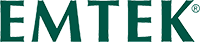 Le logo d'emtek est vert et blanc sur fond blanc.