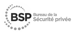 Un logo noir et blanc pour le bureau de la sécurité privée