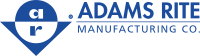 Le logo de l'entreprise de fabrication Adams Rite est bleu et blanc