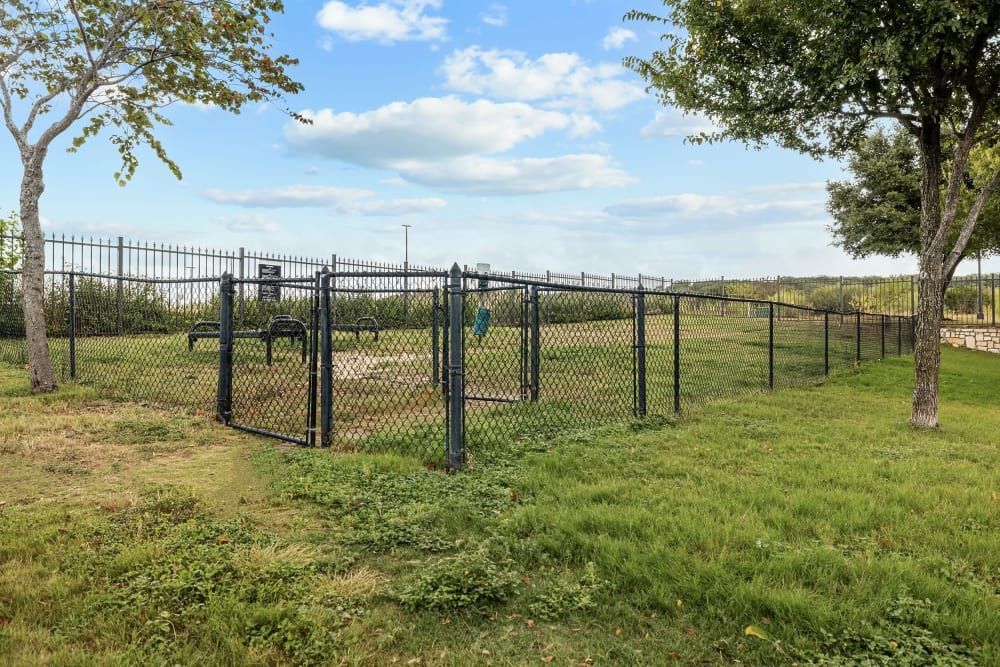 Apartment bark park at Marquis at The RIM in Northwest San Antonio, TX.