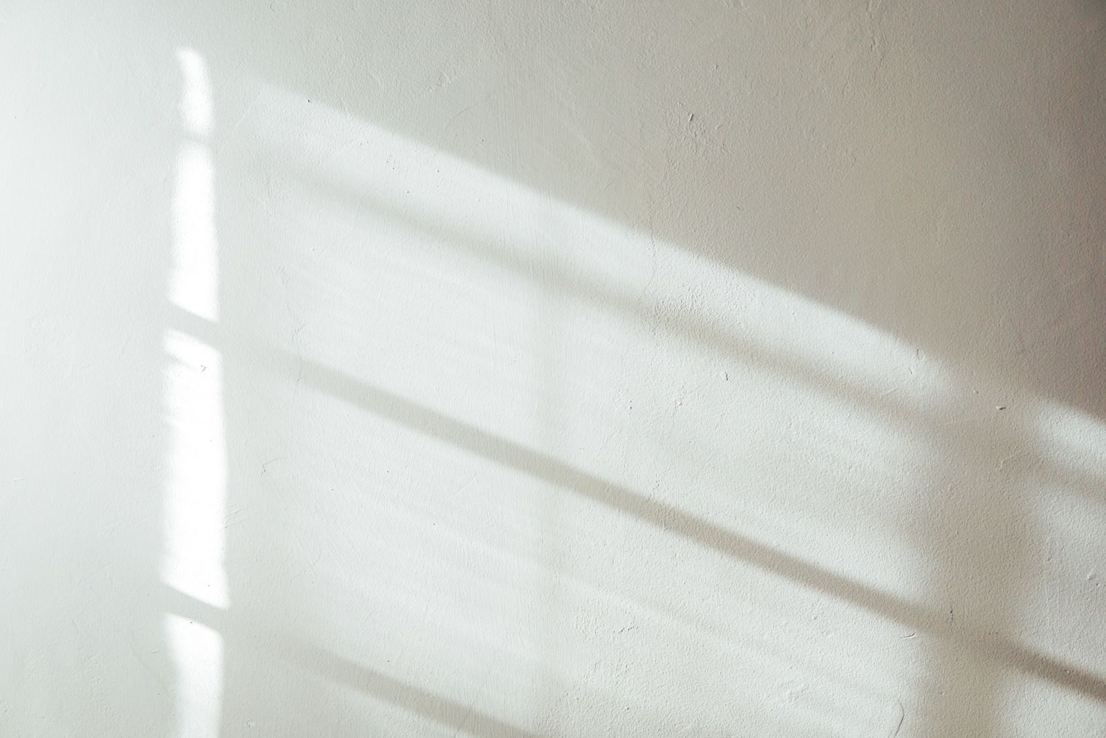 Soft sunlight casting diagonal window shadows across a pale wall