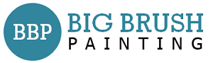 Big Brush Painting logo with blue circle and bold teal text