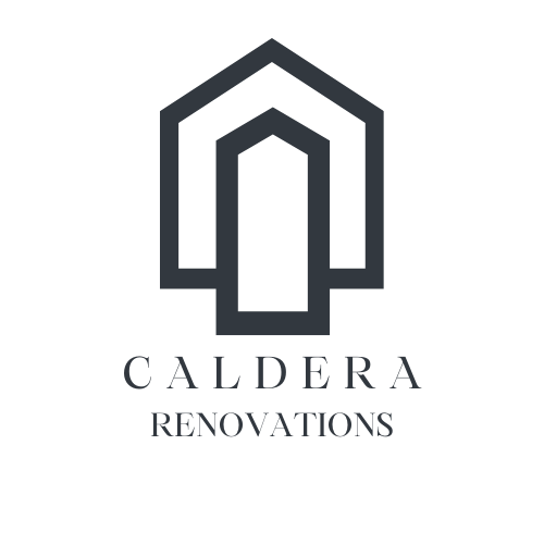 A logo for a company called caldera renovations.