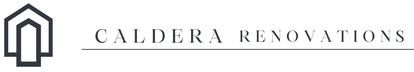A logo for a company called caldera renovations.