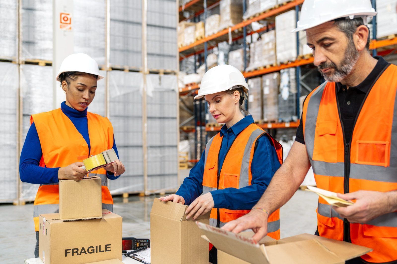 Warehouse team packing ecommerce orders for nationwide omnichannel fulfillment across the USA