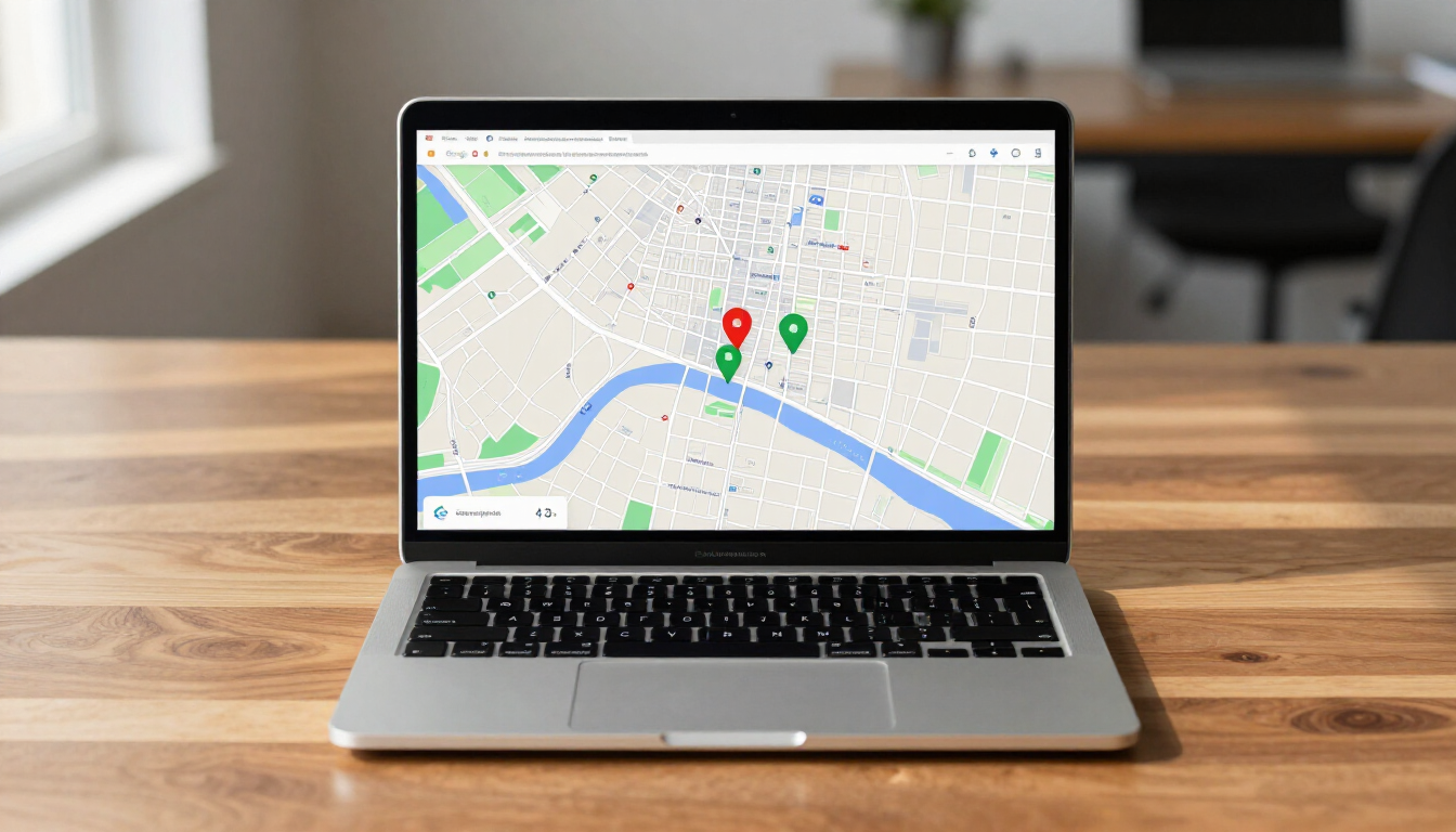 A magnifying glass over a local map highlighting business growth and SEO wins.