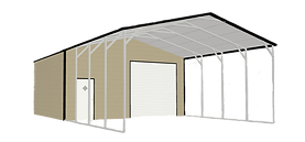 24x40x11 Vertical Roof Garage Combo Unit design rendering from Maverick Manufactured Homes in Tyler TX