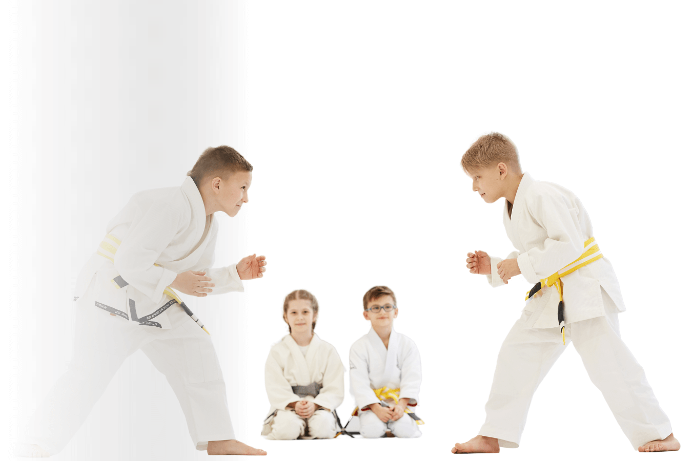 Families practice Jiu Jitsu drills at Roberts Family Mixed Martial Arts in Orange, MA, building confidence together.