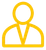 Yellow outline of a person in a suit icon
