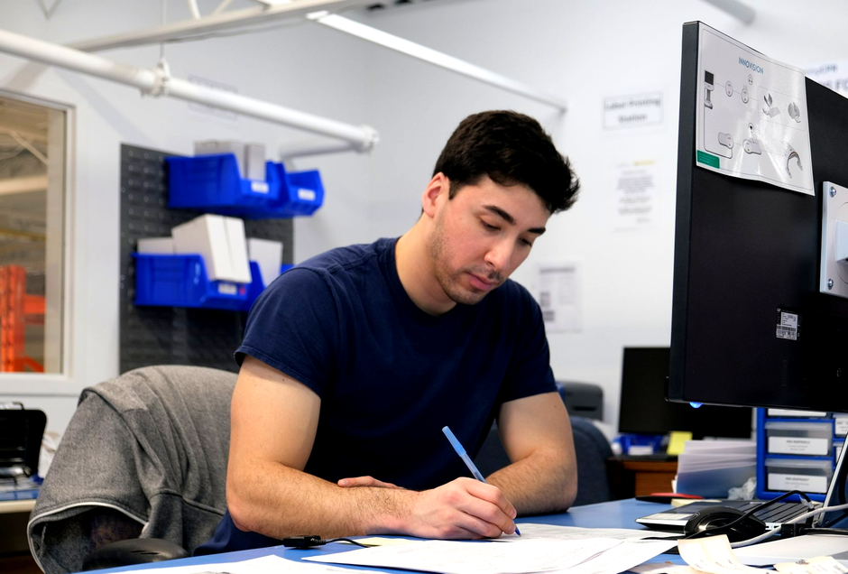 Engineering CPR engineer reviewing medical device documentation