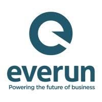 Everun logo: Dark blue circle with a stylized