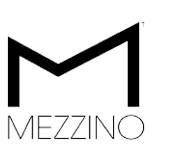 MEZZINO logo with a stylized black “M” above thin grey text on a white background