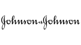 Black cursive Johnson & Johnson logo on a white background