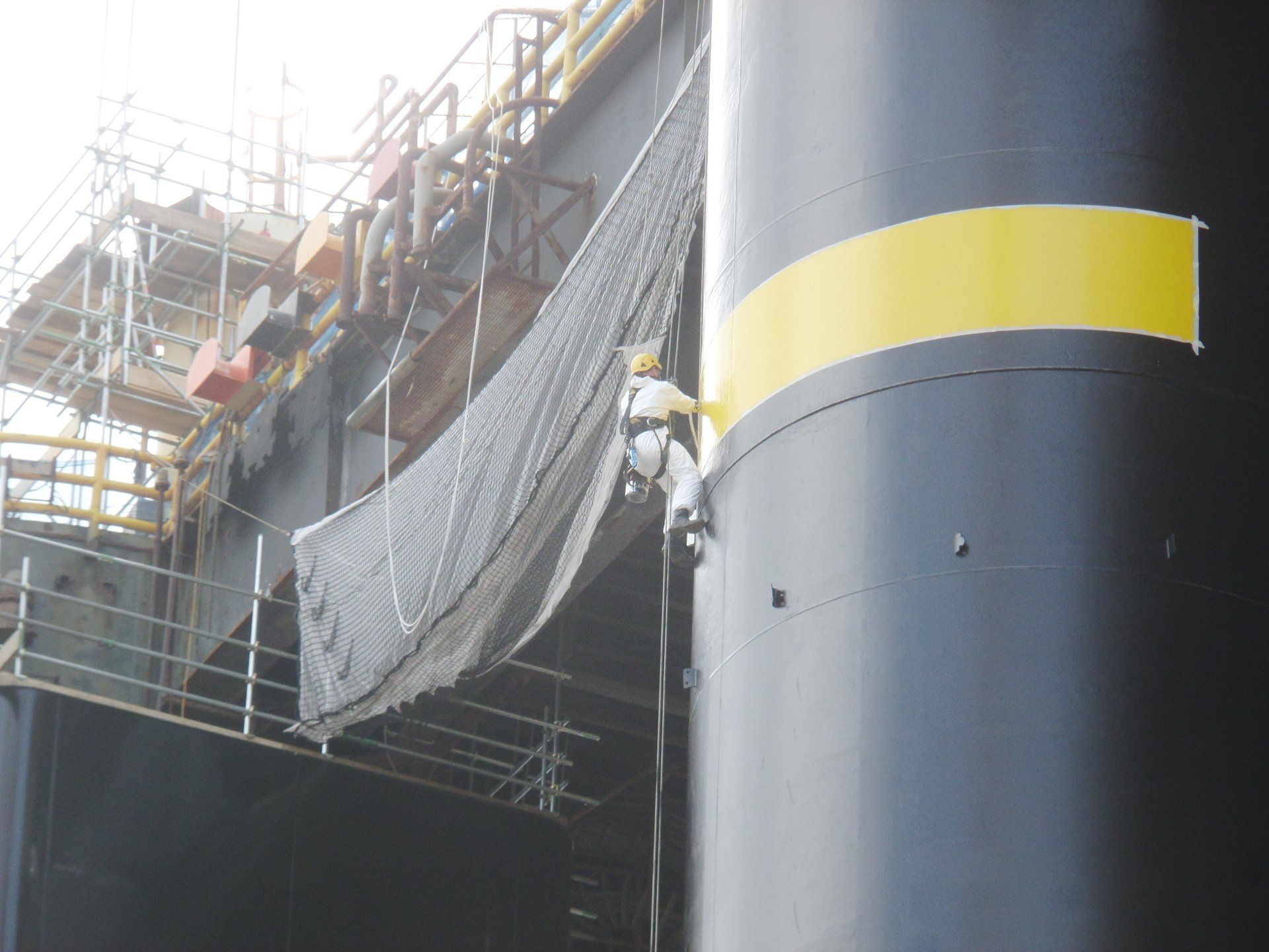 Rope access painting services for industrial structures in Belfast and Northern Ireland