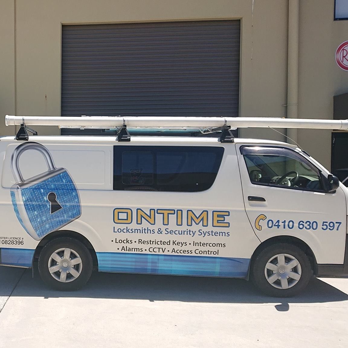 White Van Advertises Ontime Locksmiths And Security Systems — Security Systems In Mullumbimby, NSW