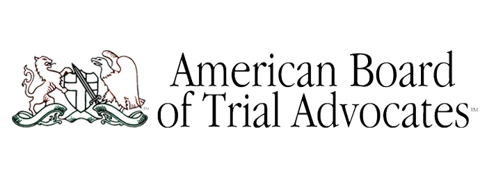 The logo for the american board of trial advocates