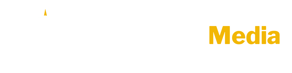 DueNorth media logo with blue and yellow text and a yellow globe icon