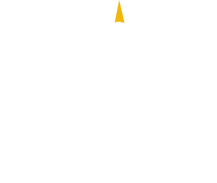 Small yellow triangle centered near the top on a plain white background