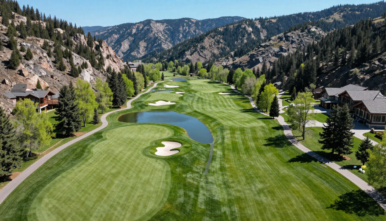 Golfers enjoying the 3rd annual golf tournament on a scenic McCall course.