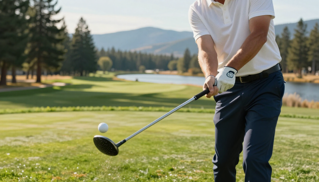 Golfer swinging