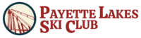 Payette Lakes Ski Club logo with red text and a stylized ski graphic