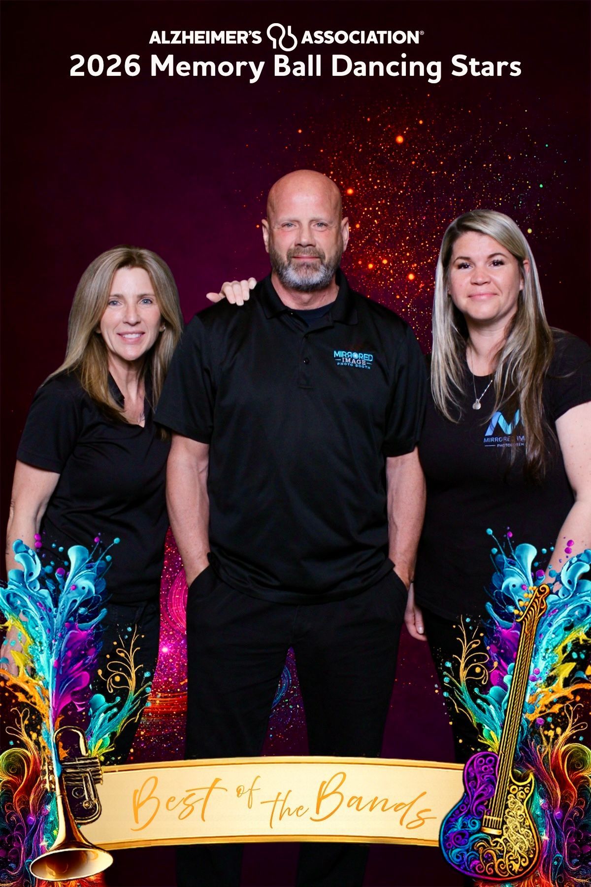 Mirrored Image Photo Booth attendants at the 2026 Alzheimer's Association Memory Ball in Baltimore.