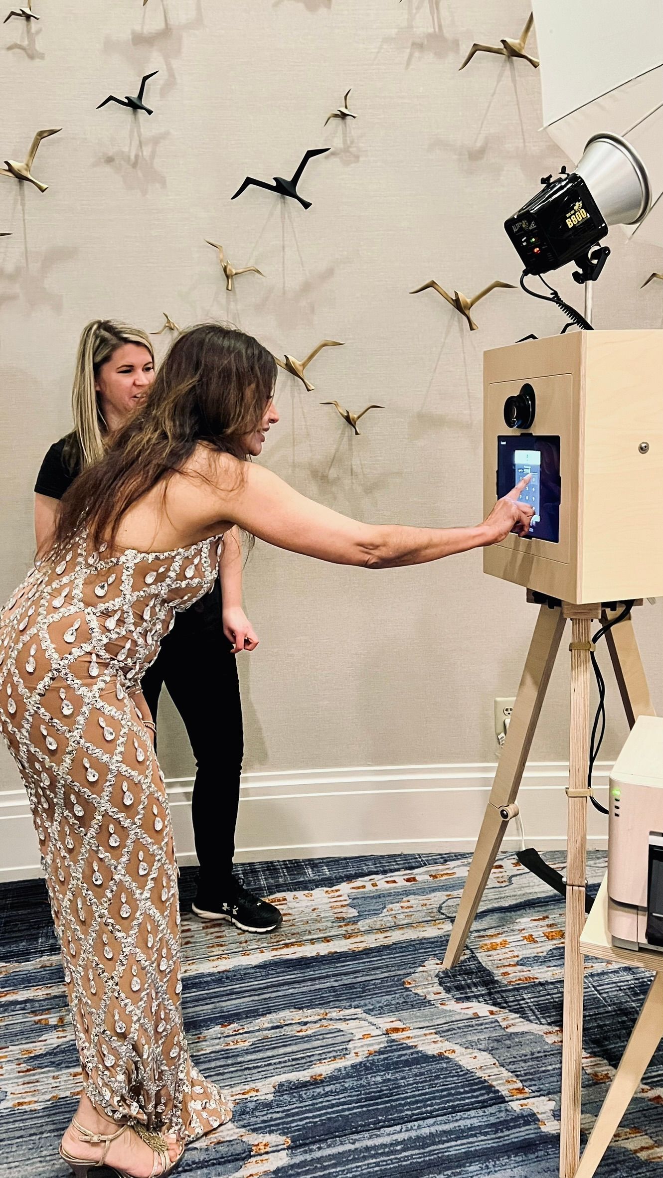 Guest using the Vintage Prelude DSLR photo booth at the Alzheimer's Association Memory Ball in Baltimore.