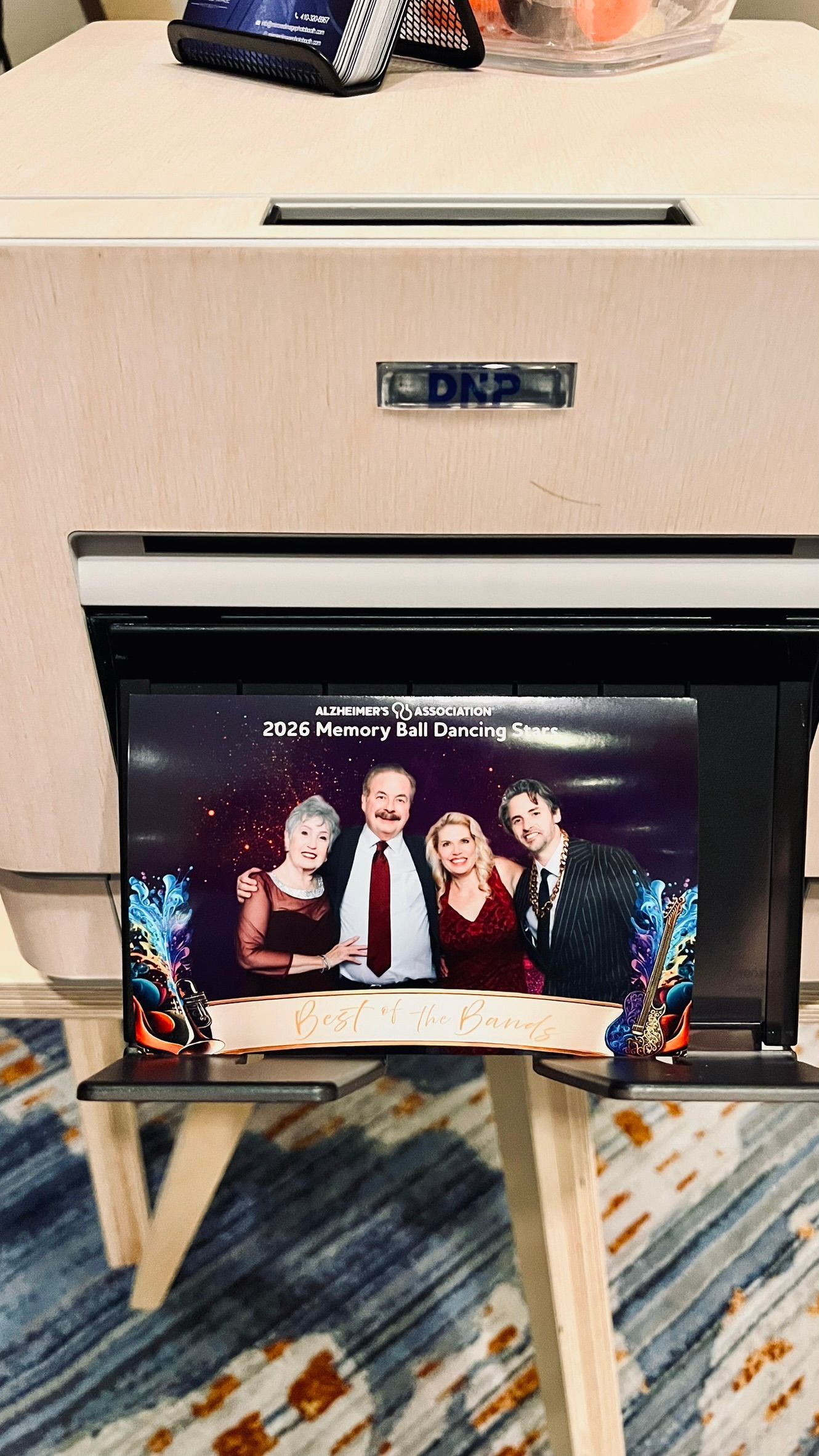 Custom 4x6 photo booth print at the 2026 Alzheimer's Association Memory Ball in Baltimore.