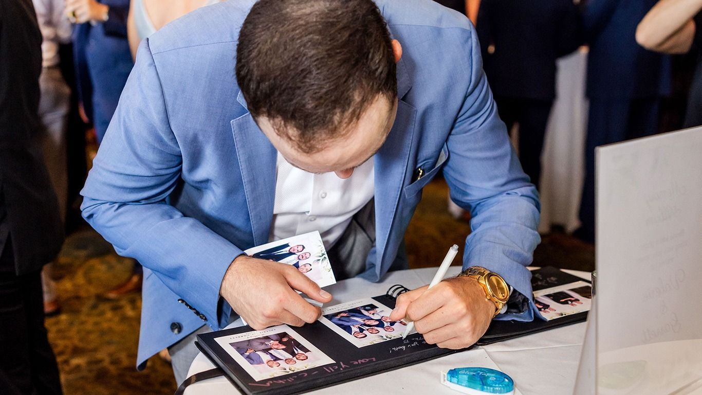 writing in a wedding guestbook
