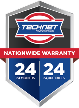 TECHNET nationwide warranty badge, blue and red shield, 24 months or 24,000 miles | Pasco Auto Diesel