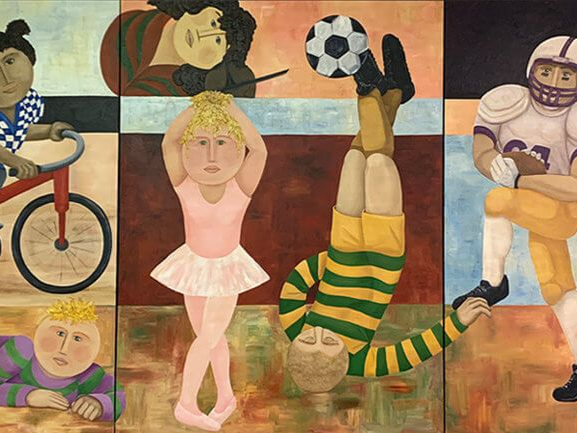 3-panel mural