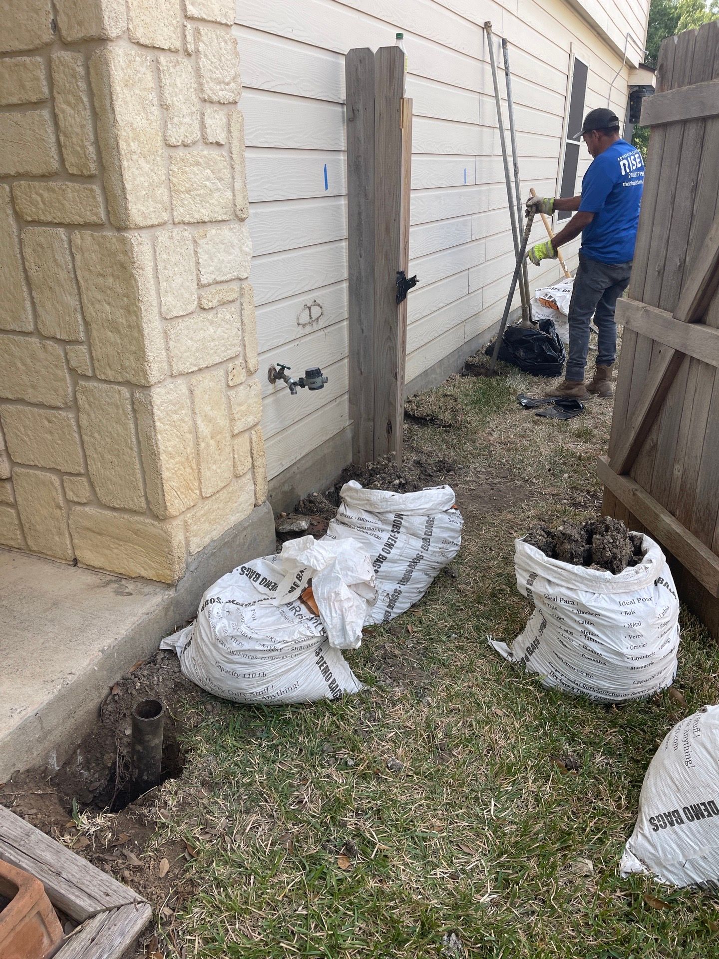 Clean foundation repair jobsite