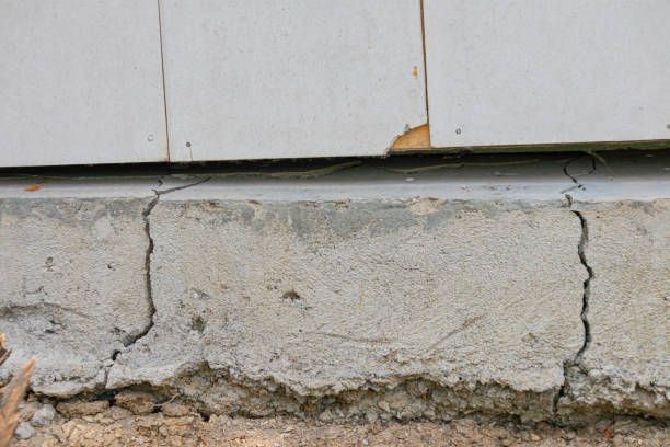 Picture of a house foundation cracking due to unstable soil conditions.