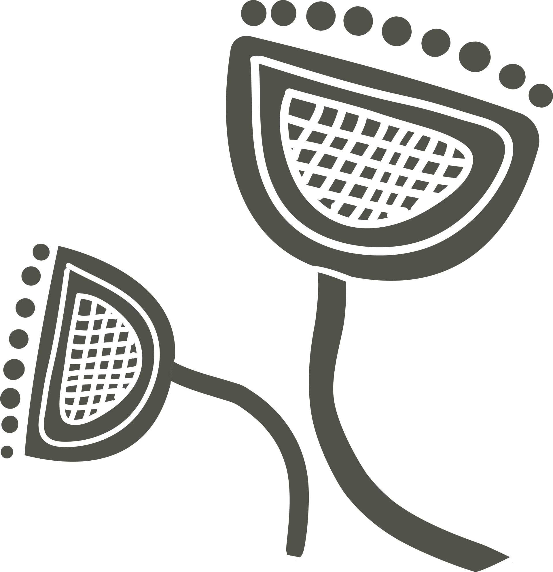 Stylized turtle drawing, dark outline. Body is oval with diagonal lines, head is a small circle with concentric rings.
