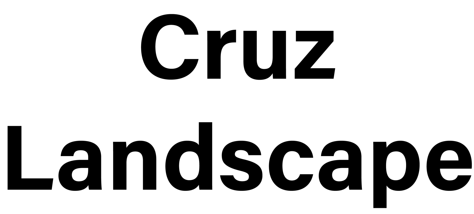 A black and white logo for cruz landscape on a white background.