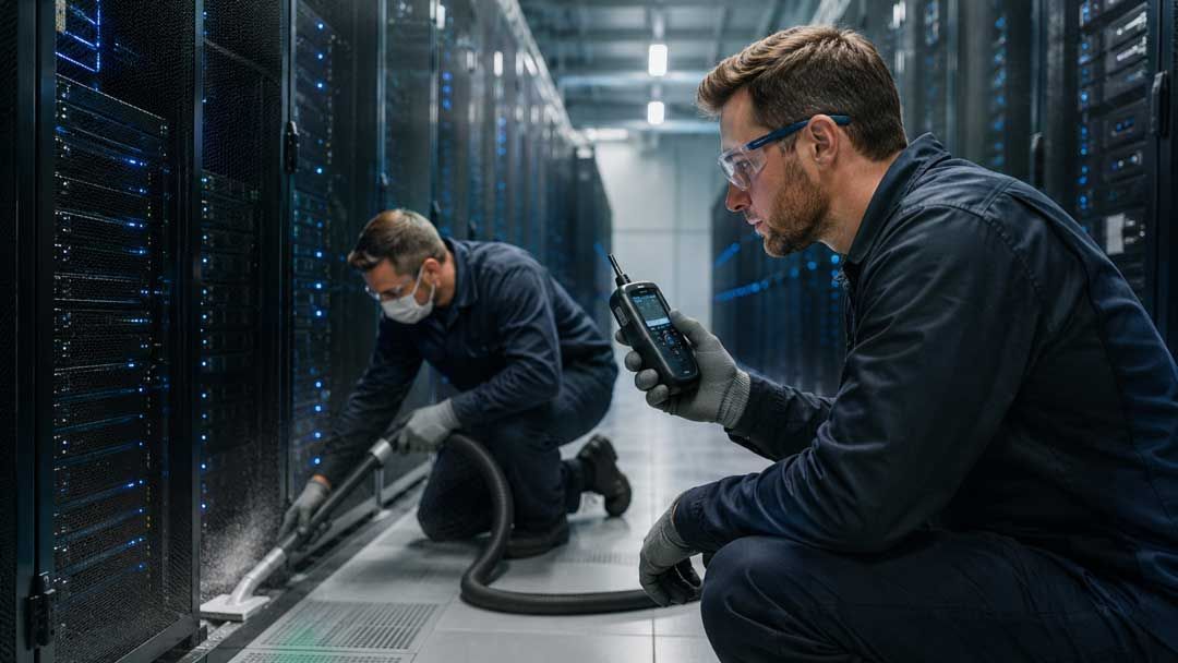 Benchmarking Airborne Particle Risks: Server Room Cleaning