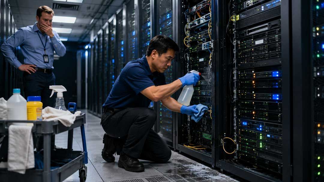 Improper Server Room Cleaning Causes Data Loss