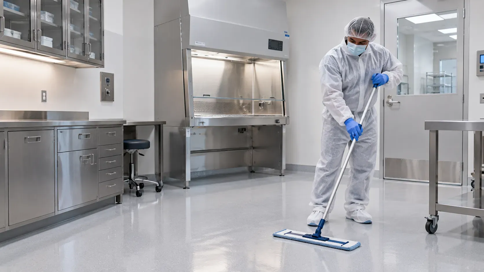 Pharmacy environmental cleaning illustration