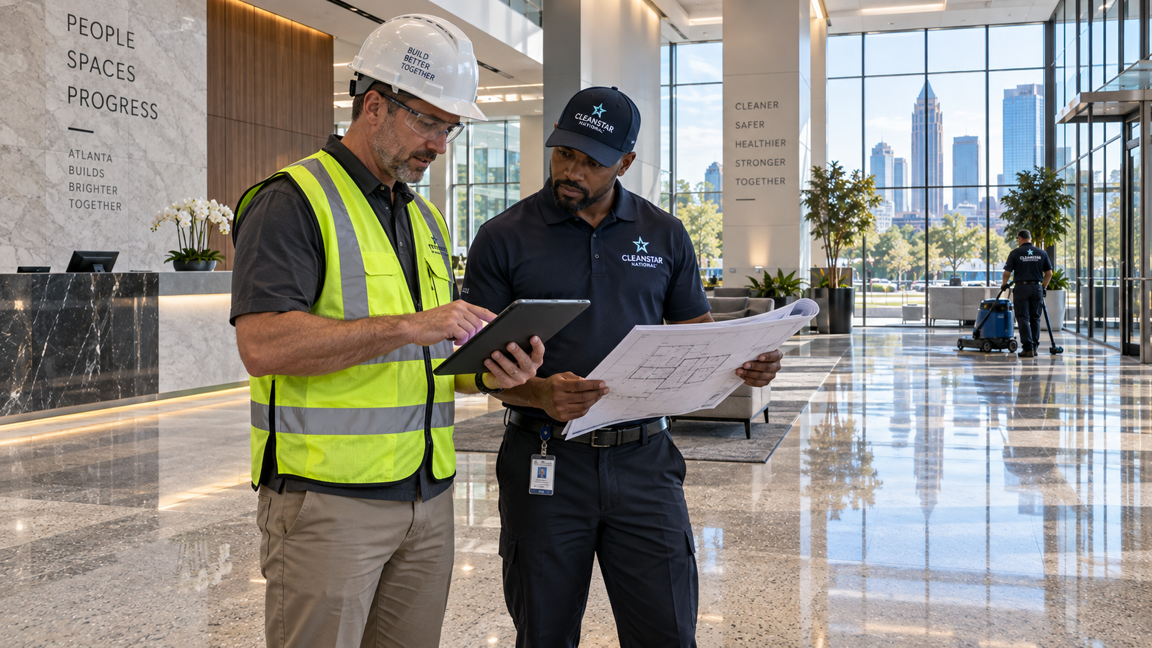 Commercial construction cleaning walkthrough