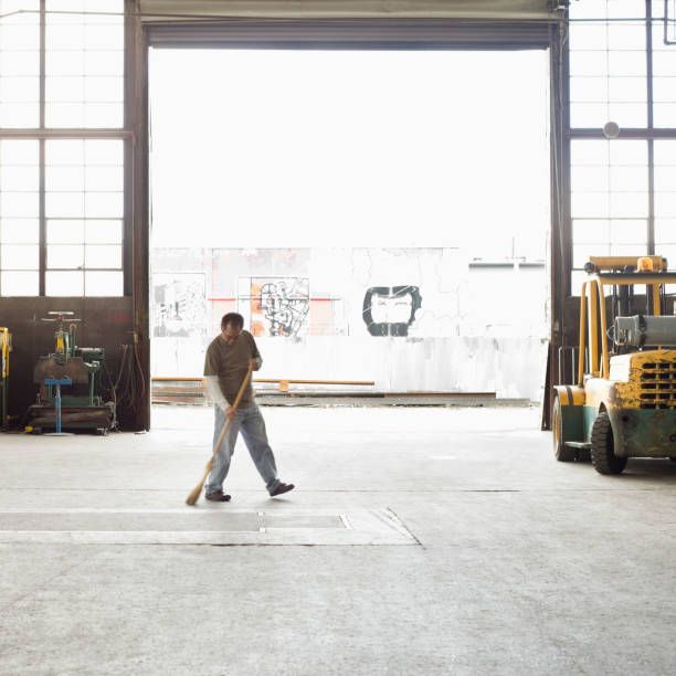 Large warehouse floor and pallet racking in an organized commercial facility