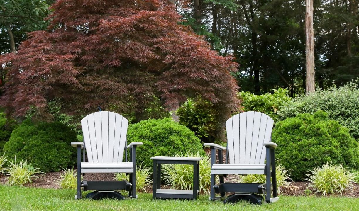 swivel gliders shown in light gray/black