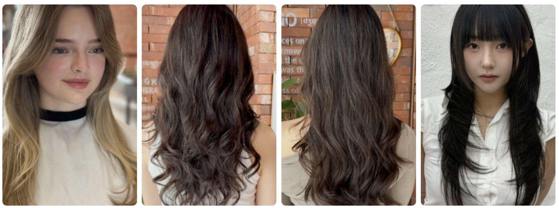 Long brunette waves at JUNO HAIR Myeongdong