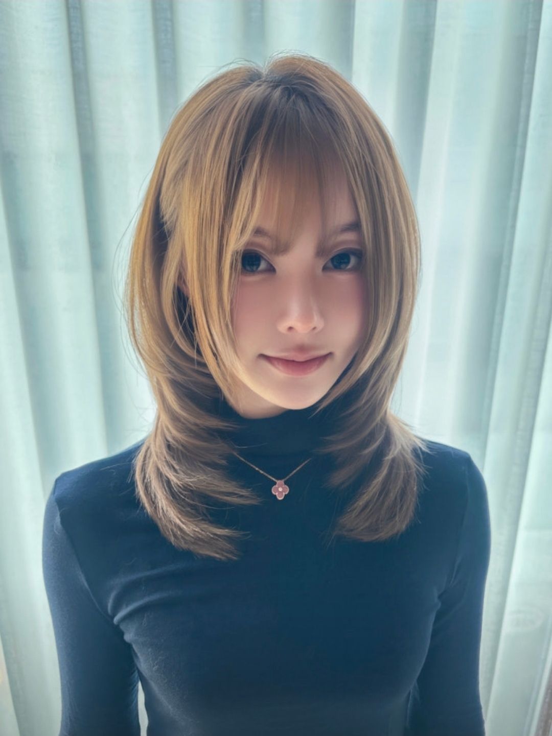 Flat hair before a blow out at JUNO HAIR Myeongdong